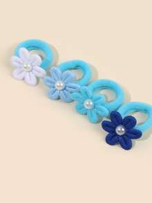 25 Stück süße blaue Haargummis für Frauen, niedliche Blumen Haargummis, elegante Perlenhaarreifen für Alltag und Party, Frauenhaaraccessoires, Haargummis, Haargummibänder, Scrunchies, Haarseile, Sommer, Urlaub, Reise - Blau - Übersicht 5