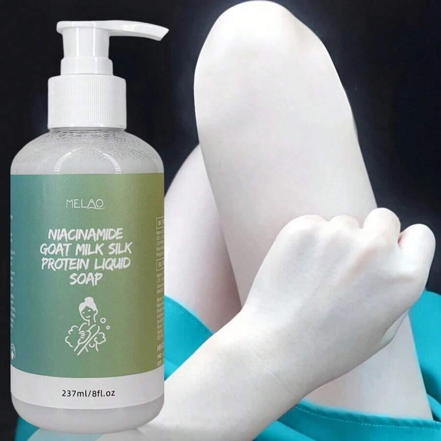 Goat Milk Silk Liquid Soap, MELAO Hydrating Goat Milk Liquid Soap With Niacinamide & Silk Protein, Gentle Cleansing For Dry & Sensitive Skin, Moisturizing & Nourishing, 237ml/8fl.Oz - Fresh - View 1
