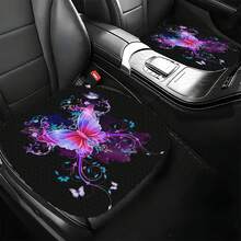 1 Set Luminous Butterfly Print Car Seat Cushion Cover, Front & Rear Seats, 5-Seat Car Universal New Design To Protect Your Car Seats, All Season Use - Cushion - View 2