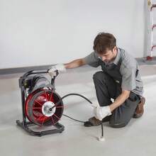 Drain Cleaner Machine 50 FT X 1/2 Inch, Sewer Snake Auger Manual Feed With 4 Cutters & Air-Activated Foot Switch For 2" To 6" Pipes - 50 FT X 1/2 Inch 4 Cutters - View 1