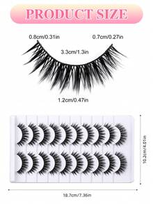 7 Pairs Unique Natural Look False Eyelashes - Stiff Cartoon Lashes, Cartoon Fairy Design, Perfect For Cosplay - Reusable Natural Appearance Fake Eyelashes - View 6