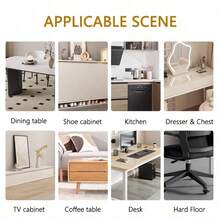 1.0mm Thick Transparent PVC Desk Mat, - Heat-Resistant, Scratch Resistant, High-Quality, Easy To Install On Wood, Glass, And Metal Surfaces - A Multifunctional Rectangular PVC Desk Mat Suitable For Home And Office Protection - White - View 7