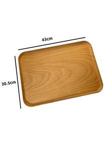 1个木纹塑料托盘，长方形餐盘，咖啡厅甜点盘，储物盘，蛋糕盘 - 棕色 - 查看 11