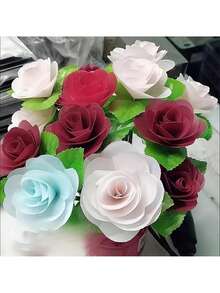 100/150PCS Artificial Rose Leaves Realistic Green Leaves For Wedding Bouquet, Wreath Making, Christmas, Thanksgiving Decorations Suitable For Home And Garden Use - Green - View 2