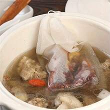 100pcs Reusable Drawstring Soup Bags - Multipurpose Kitchen Filter For Tea Leaves, Spices & Muslin - Perfect For Cooking, Chinese Herbs & Bone Broth Back To School - White - View 4