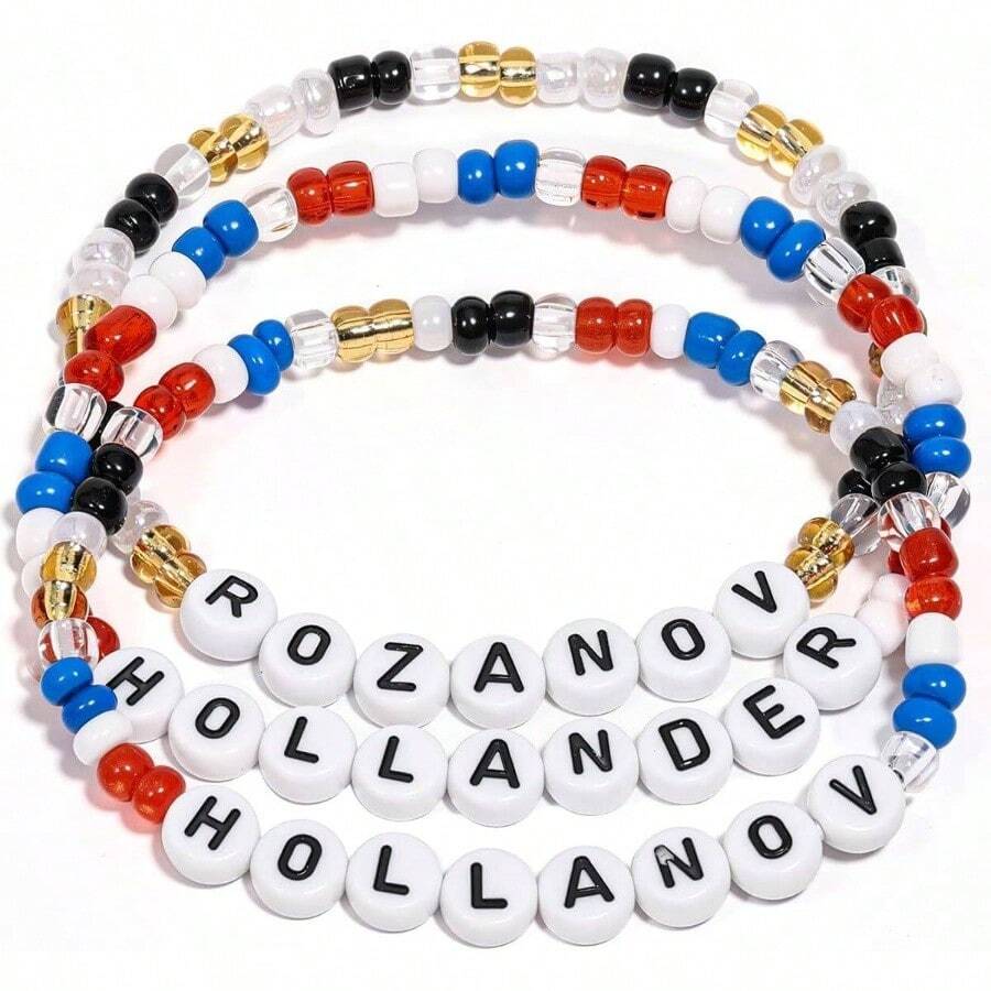 Heated Rivalry Inspired Bracelets Merch Stuff, Beaded Ilya Rozanov Shane Hollander Bracelet Gifts Jersey Outfits Accessories Jewelry Merchandise Fans Women Men Birthday Valentines Day - Initial - View 1