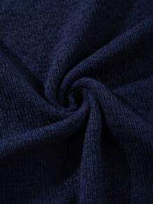 男女皆宜的休闲纯色V领短袖针织衫，适合春夏穿着，欧美韩风皆宜。 - 藏蓝色 - 查看 10