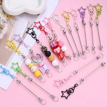 15pcs Blank Beadable Keychains Kits Star Shaped Hook Keychain For Jewelry Making Keychain Craft Making DIY Beaded Gifts, Durable Detachable Bar, Ideal For Backpack Accessories & Jewelry Making - 隨機混合 - 查看 5