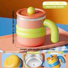 1 chiếc cốc bằng thép không gỉ có nắp, họa tiết hoạt hình dễ thương, dùng được cả trong nhà và văn phòng. - Nhiều màu - Xem 9