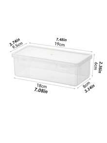 2 pezzi/1 pezzo Scatola portaoggetti per pennelli trucco, organizer per vanity di grande capacità per spugne trucco, pennelli ombretti, camera da letto, viaggio, trasparente anti-polvere con coperchio, organizer per dentifricio e spazzolino da denti, anti-umidità - Trasparente - Visualizzare 7