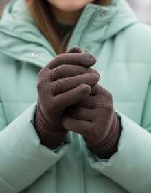 Basic Elegant Knitted Gloves For Cold Winter - Adult (Various Colors) - Rust Brown - View 9