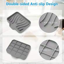 Brodark 1 khay đựng xà phòng chất lượng cao: Khay đựng xà phòng bằng silicon mềm, dễ vệ sinh, dùng cho vòi sen, phòng tắm, nhà bếp và bồn tắm, giúp giữ xà phòng khô ráo và kéo dài tuổi thọ xà phòng, có các màu Xanh lá cây/Hồng/Xám/Đen/Trắng. - Nhiều màu - Xem 8