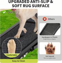 Rampa diseño plegable del perro del coche - superficie superficie antideslizante y manijas laterales - 63x17 pulgadas - Ver 3