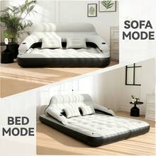 Heavy-Duty Thick-Fabric Padded Extra-Large Inflatable Mattress - A Two-In-One Mattress And Inflatable Sofa, Suitable For Family Guests, Camping, Indoor And Outdoor Use - Portable Inflatable Bed, Featuring Full-Body Support, Quick Installation And Load-Bearing Capabilities - Multicolor - View 3