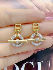 1件/1对 时尚优雅的OT扣设计不锈钢手链，奢华珠宝，推荐的奢华礼品 - 彩色 - 查看 5