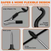 VT01A Automotive Voltage Tester, Non-Contact Adjustable DC Voltage Backlight Test Meter, Automotive Troubleshooting Circuit Test Pen - Black - View 6