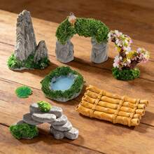 14pcs Mini Zen Garden Stones And Figurines - Resin Made Small Landscape With Mini Statues, Suitable For Zen Garden, Aquarium Decor, Desktop Zen Garden - Portable Outdoor/Mini Scene, Desktop Decor - Rockery Set - View 6