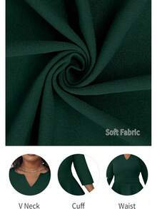 Plus Size Vintage Peplum Pencil Dress For Work Or Church - 綠色 - 查看 8