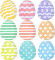 Moinchore 90 Pcs Easter Mini Egg Cut-Out Set Small Paper Egg Cut Outs Various Styles Glitter Egg Shape Easter Bulletin Board Decoration DIY Crafts For Holiday Hunt Game Party Supplies Gifts - ColorA - 查看 1