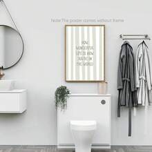 1pc Framed/Unframed Green "Life Is So Beautiful" Decorative Canvas Poster, Minimalist Style, Suitable For Nursery, Kids Room, Game Room, Modern Home Decor - Multicolor - View 10