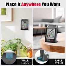 BaldrTherm Room Thermometer Indoor Humidity Meter Solar Powered With Max/Min Memory &Amp; Comfort Indicator - 3.2" Large Display For Home, Black, 1Pack - ColorA - View 8