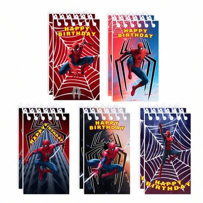 Marvel Bộ 10 cuốn sổ tay mini xoắn ốc họa tiết, quà tặng sinh nhật, đồ dùng học tập, quà lưu niệm cho trẻ em và thanh thiếu niên.