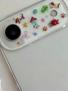 Cute Dog Element Glassy Film DIY Sticker Lens Protector Cute Animal Sausage Dog Apple Bow DIY Sticker Compatible With IPhone 17 Pro Max 17 Pro 17Air 17 16 15 14 13 Pro Max Clear Transparent Camera Protection Glassy Film Spring Gift Party - Apple Dachshund Party - View 6