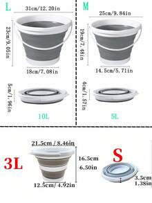 Foldable Plastic Silicone Bucket, Large Capacity Outdoor Fishing Washing Car Washing Clothes Washing Dishes Bathing Water Bucket, Portable For Camping Outdoor Travel, Suitable As Gift For Women, Moms, Friends, Bathroom, Kitchen, Dorm, Student Supplies - Nhiều màu - Xem 2