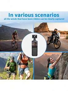 1pc M12 Wearable Night Vision Outdoor Sports Camera, 4K HD Handheld Compact Camera, 180° Rotatable Mini Portable Camcorder, Suitable For Office Meetings, Outdoor Cycling, Personal, Work Use - Multicolor - View 5