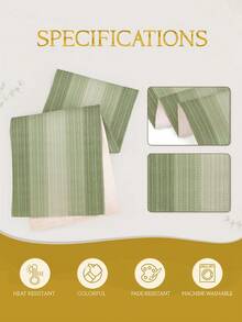 1pc Linen Look Table Runner, Solid Color Modern Linen-Like Table Mat, Washable For Kitchen, Dining Table, Party, Wedding Decor, Foyer, Home Gathering, Coffee Table - Green - View 7