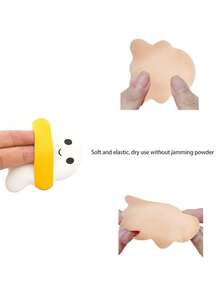 3pcs Air Cushion Powder Puff Super Soft Mini Makeup Sponge Finger Makeup Puff Cute Ghost Shaped Makeup Puff Powder Puff Foundation Make-Up Soft Air Cushion Makeup Puff Dry Wet Dual-Use Powder Beauty Egg Sponge - Multicolor - View 7