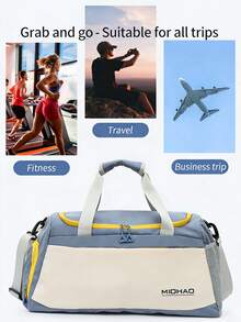 Travel Tote Bag/Backpack With Shoe Compartment, Unisex Sports Yoga Gym Bag, Large Capacity Weekend Travel Overnight Tote/Carry-On - Multicolor - View 3