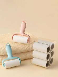 1 Set Reusable Sticky Lint Roller With 3 Replacement Rolls And Dust Cover, Suitable For Clothes, Pet Hair, Furniture Cleaning - Multicolor - View 5