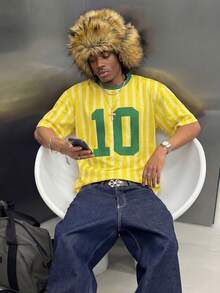 男士运动街头时尚T恤，春夏款 - 黃色 - 查看 3