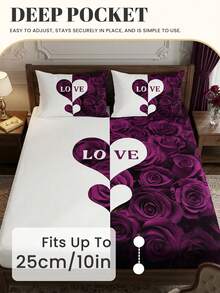 1 pieza Sábana ajustable, ropa de cama, protector de colchón, suave y cómoda, sábana amigable con la piel, adecuada para todas las estaciones, a prueba de polvo y antideslizante, funda de cama, se ajusta a camas individuales, dobles, queen y king, con un encantador patrón de rosas, lavable a máquina (funda de almohada no incluida), regalo perfecto para las fiestas, nueva llegada para primavera y verano - Multicolor - Ver 4