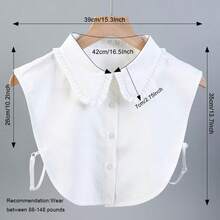 1件秋冬时尚可拆卸荷叶边雪纺衬衫领，多功能专业配饰 - 彩色 - 查看 2