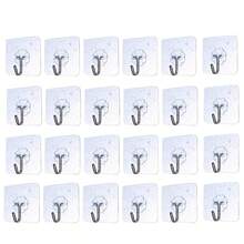 12个自粘挂钩，50磅透明免打孔挂钩，强力亚克力粘钩，重型墙钩，最大承重8公斤，适用于浴室、厨房、客厅 - 查看 10