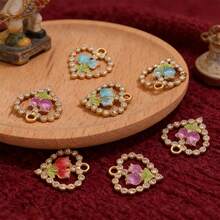 1-Piece Stainless Steel Sweet And Romantic Flower Pendant, Featuring A DIY Rose Flower Design, Suitable For Women To Wear As A Necklace Or Bracelet, Making It A Perfect Valentine's Day Gift - Flower Pendant - View 3