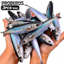 3 mồi câu cá mềm dài 14,5cm, nặng 33,3g, không chì, lưỡi câu ngược, mô phỏng mồi câu cá thu và cá trê, thích hợp cho câu cá biển và câu cá trên thuyền. - Nhiều màu - Xem 5