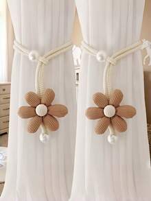 Bộ 2/1 chiếc dây buộc rèm cửa sổ hình hoa 3D đính ngọc trai, dây buộc màn chống muỗi trang trí phòng, vòng buộc rèm có thể điều chỉnh, phụ kiện rèm cửa. - Dây buộc rèm hoa 3D - Xem 18
