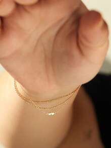 Vòng tay hình trái tim bằng bạc Sterling 925, món quà trang sức tinh tế dành tặng phụ nữ nhân ngày Valentine. - Vòng tay đôi trái tim - Xem 7