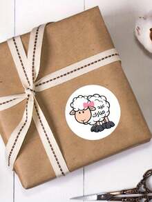 48/60/96/120pcs Eid Mubarak Stickers, Round Labels With Arabic "Happy Eid" Text And Sheep Pattern, Suitable For Gifts, Packaging And Holiday Decorations, Sweet Presents - Sheep - View 3