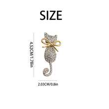 1 pieza Broche de silueta de gato lindo y creativo, broche de abrigo versátil y clásico, accesorio antideslizante - Multicolor - Ver 8