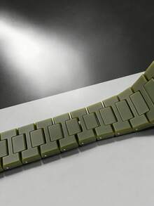 10pcs Set Of Casual Fashion Green Polygon Watch, Gold & Green Chain Bracelet, Necklace, Earrings, Ring, Battery-Free, Minimalist Dial, Versatile For Daily, Party, Holiday, Back To School. Birthday, Valentine's Day Gift, No Box - Green - View 6