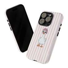 Una elegante funda para teléfono que no incluye cordón ni soporte. Funda para teléfono con diseño de perro divertido y a rayas amarillas, estilo estético de verano, para la playa. Compatible con 17 16 15 14 Pro Plus 13 12 11 Spring. - Multicolor - Ver 7