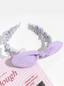 1件装女士时尚甜美蝴蝶结印花发箍，适合日常佩戴 - 彩色 - 查看 11