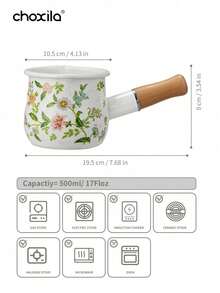 choxila 1 pieza Cafetera esmaltada, Lechera, Sartén japonesa mini de 10CM para mantequilla, Olla para comida de bebé, Apta para freír, hervir y hacer mermelada - Ver 7