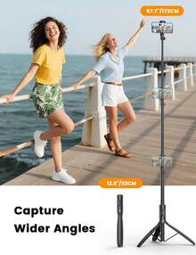 67. Photographic Tripod Stand With Light, NT99 Tripod Stand Cell Phone & Camera &, Travel Stand Holder With Remote Content Creator Video Recording - 黑色 - 查看 3