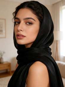 New Autumn/Winter Organza Soft Shimmery Muslim Hijab Scarf Shawl For Women - Multicolor - View 4