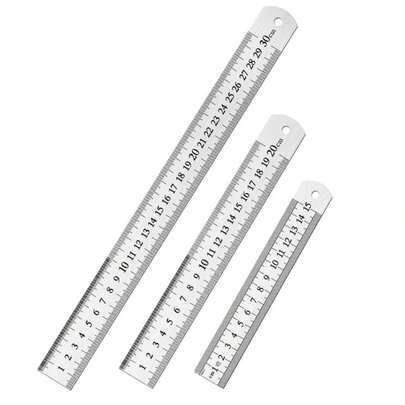 DTDNZKN 3 Pack Stainless Steel Ruler Set - Includes 6 Inch (15 Mm), 8 Inch (20 Mm), And 12 Inch (30 Mm) With SAE &Amp; Metric Measurements - For Drawing, Home, Office, And Engineering Use